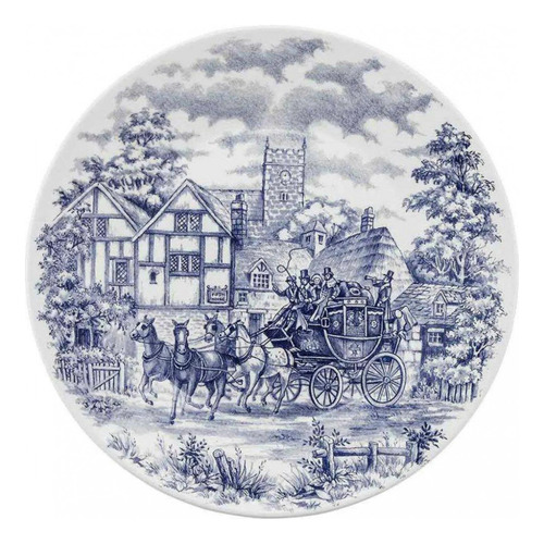 Juego de 4 platos planos Biona Sena de porcelana Oxford inglesa de 26 cm