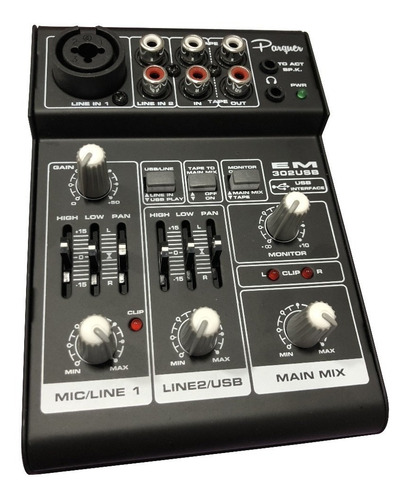 Consola Mixer Em 302usb Con Interfaz De Grabacion - La Roca