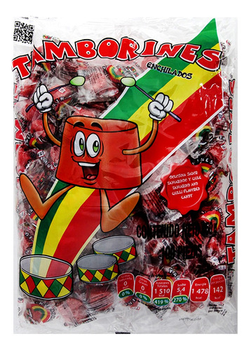 Tamborines Dulces Ácida 100 Piezas De 4 Gr