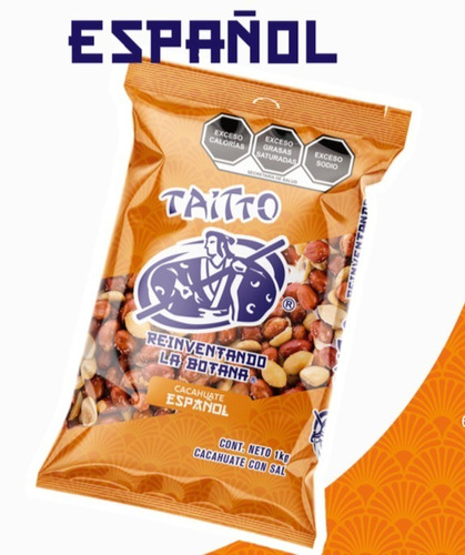 Cacahuate Español Taitto 1 Kg Cacahuate Con Sal Deliciosos