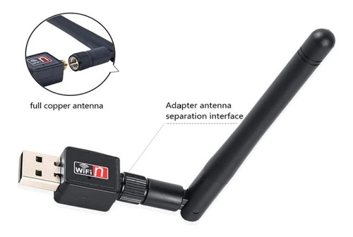 Imagen 1 de 8 de Adaptador Antena Wifi Usb 2.0 Red 802.11n Wireless 150mbps