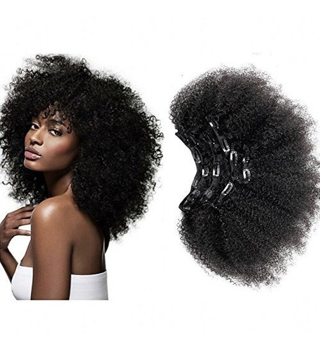 Afro Kinky Clip Rizado En Humanos Remy Extensiones De Pelo