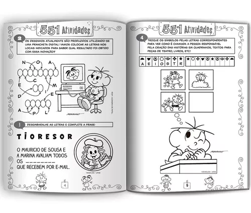 Livro 501 Desenhos para Colorir Turma da Mônica