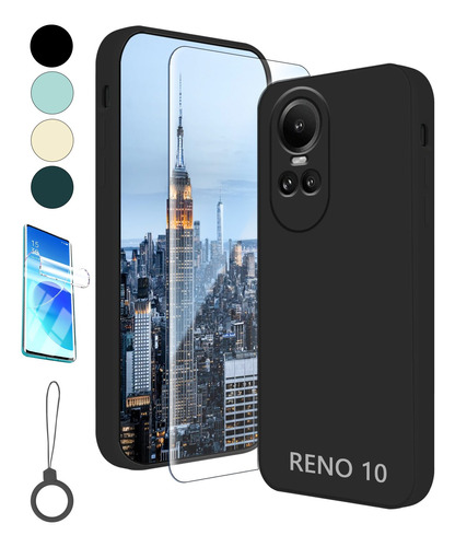 Funda Silicona Para Oppo Reno Case + Mica + Anillo Kit