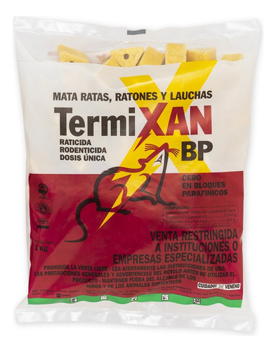 Veneno Ratas Ratones Cebo Raticida Termixan Bp X 1 Kilo