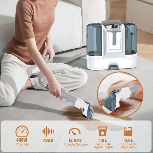 Kincebra aspiradora lava alfombra tapicería de inyección succión 550w 1.8L con 6 conectores intercambiables