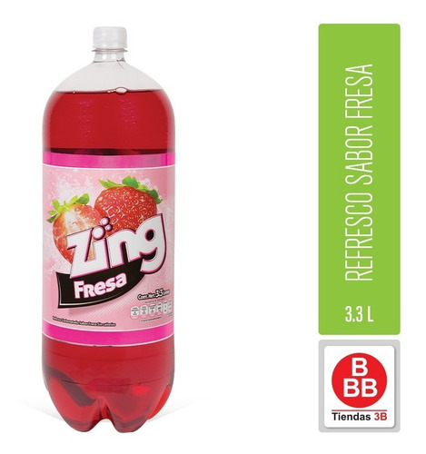 Imagen 1 de 2 de Refresco Zing Sabor Fresa, 3.3 Litros