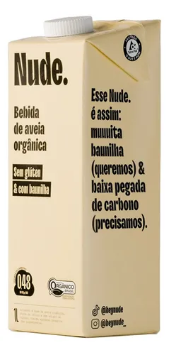 Bebida De Aveia Orgânica Baunilha Nude. 1l