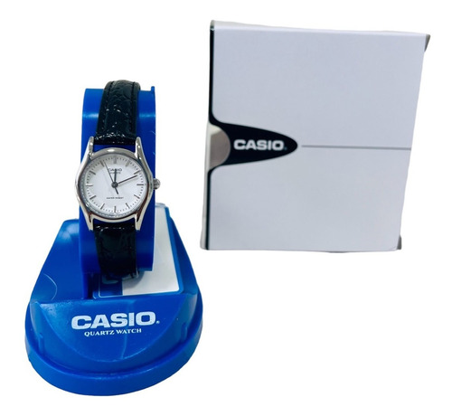 Reloj Casio Chico Dama Modelo Ltp 1094e C/malla Cuero Negra 