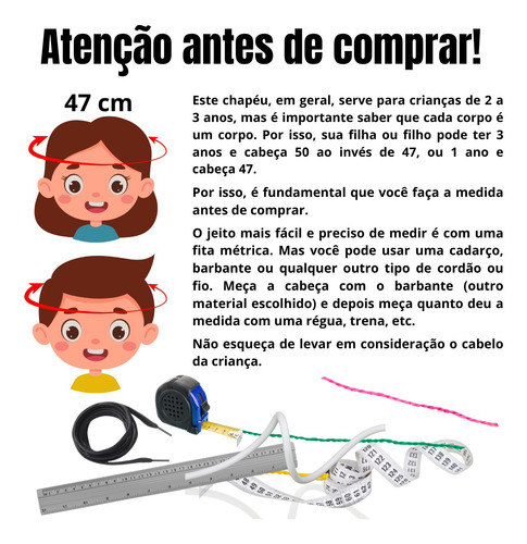 Chapéu De Palha Infantil Bebe 2 A 3 Anos Com Elástico
