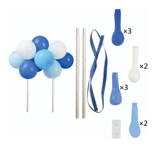 Imagen 4 de 5 de Mini Globos + Nombre P/decorar Pastel Cake Bouquet Fiesta