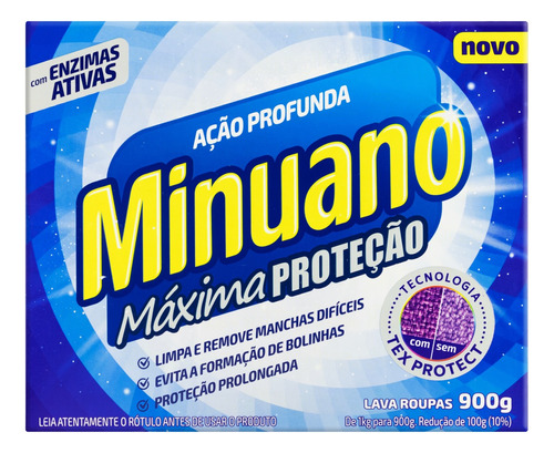 Lava-Roupas Pó Minuano Ação Profunda Máxima Proteção Caixa 900g