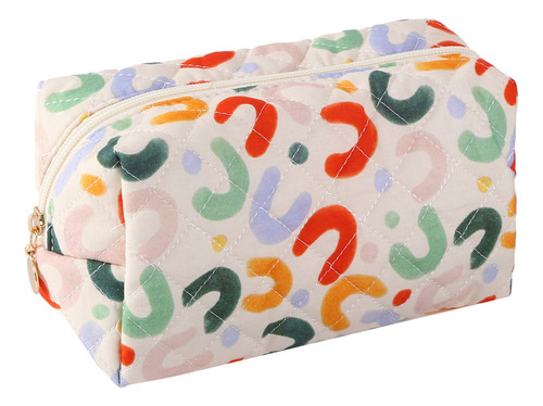 Bolsa De Cosméticos Acolchada Con Estampado Floral Para Viaj