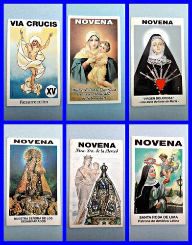 Novena Santoral Papel 10x6 Cm. - Lote 10 Unidades A Elección