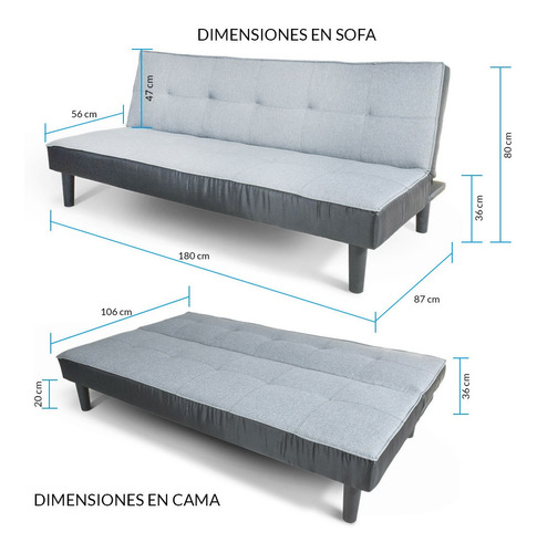 Sofa Cama Varias Posiciones Sillon Minimalista Resistente 