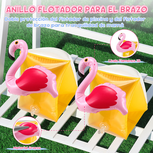 Flotador Salvavida Bebé Flotador de Piscina Niños Inflables Anillo De Natación Bandas del Brazo Inflables Pistola De Agua UPF50+ Toldo Solar Bomba Manual Juguete para Playa