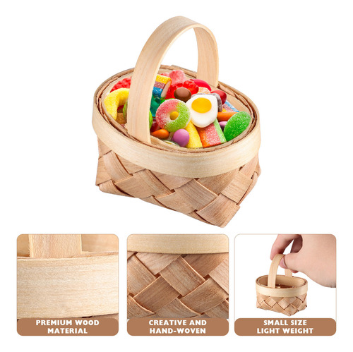 Cesta Portátil Cabilock, 12 Cestas Tejidas De Madera, En Min