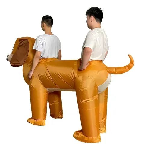 Disfraz Hinchable De Perro Salchicha – Inflable Con Ventilador | Poliéster | Tamaño 116x200x190 Cm | Ideal Para Cosplay Y Fiestas