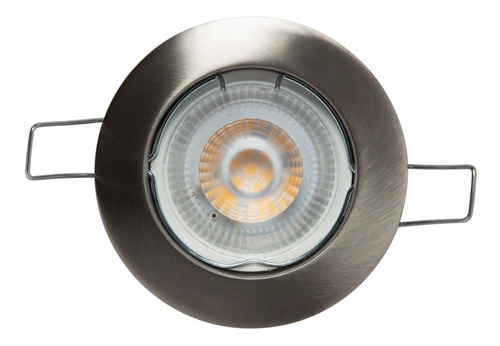 Spot Empotrado Plafón Base Fija Para Foco Mr16 Satín Th-4219 Estructura Acero
