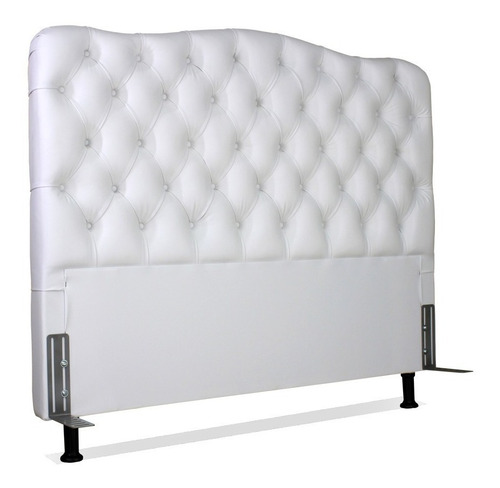 Cabeceira De Cama Box Casal 138cm Larhome Dunas Courino Cor Branco