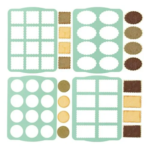 Molde Silicona Galletas 4 Pcs - Plantilla Chablon Biscuits