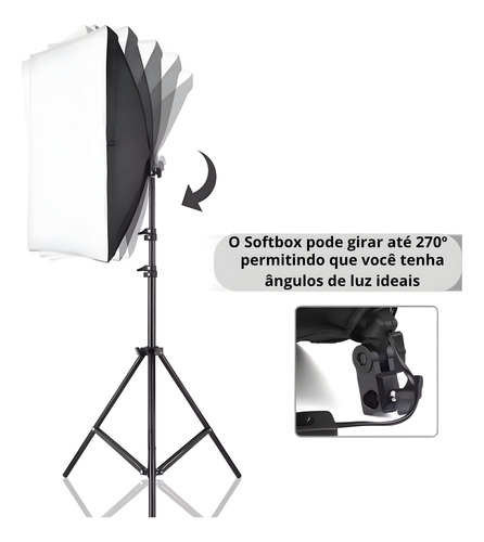 Kit 2 Softbox + Lampadas Led Estúdio Luz Continua Tripe 2m