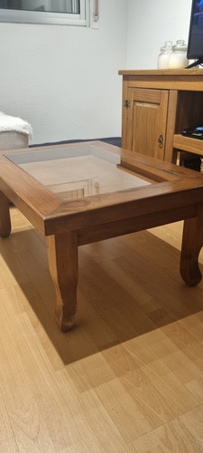 Mesa Ratona De Madera Con Vidrio