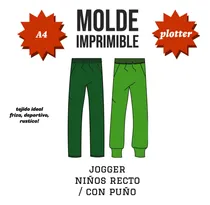 Comprar Molde Ropa Imprimible Pantalón Jogging Niño Pdf A4 Plotter