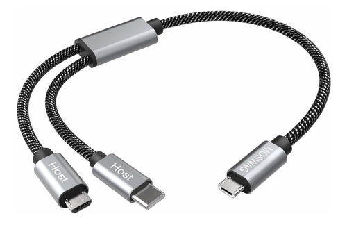 Moswag 2 En 1 0.65 Pies / 7.9 in Usb C A Micro Usb Otg Cable