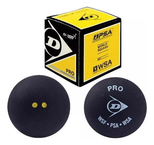 Pelota Squash Dunlop Doble Punto Amarillo Unidad