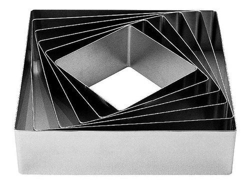 Molde/cortadora - Acero inoxidable - Cuadrado - 9,2x9,2x5 cm - 1 Un