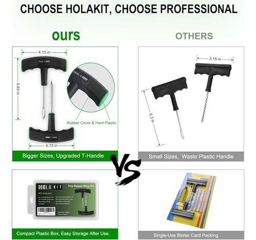 Kit De Tapones De Neumáticos Holakit, Kit De Reparación De N