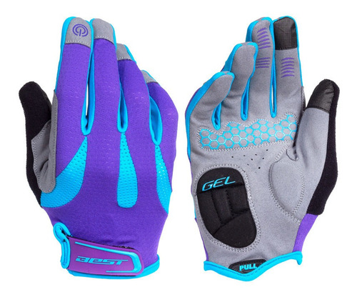 Guantes Largos Dama Best Sb-05-9581 Lila/turquesa Talla L