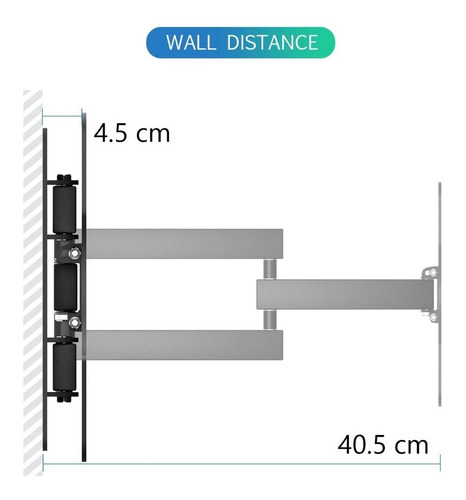 Soporte Base Pared Móvil Con Giro Para Tv De 27 32 37 42 43