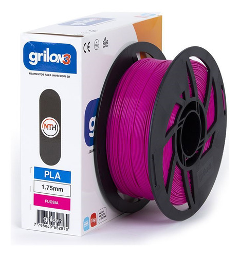 Grilon3 PLA filamento 3d de 1.75mm y 1kg fucsia