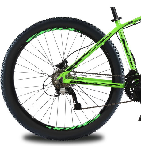 Bicicleta Aro 29 Krw Alum 27vel Shimano Acera Hid Trava Kr10 Cor Verde/preto