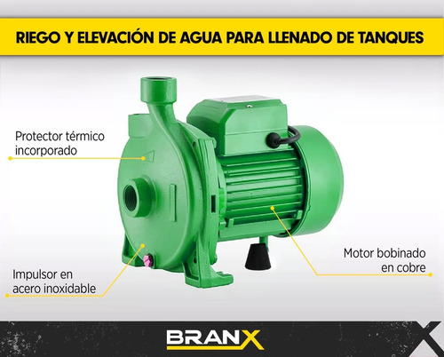 Bomba Centrifuga Branx Monofásica 50 Hz 0.5hp 10bar Color BCM130