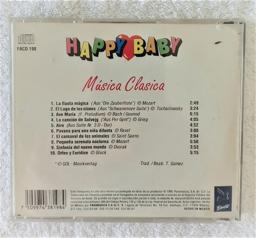 Musica Clasica Para Bebes Cd Happy Baby (Usado)