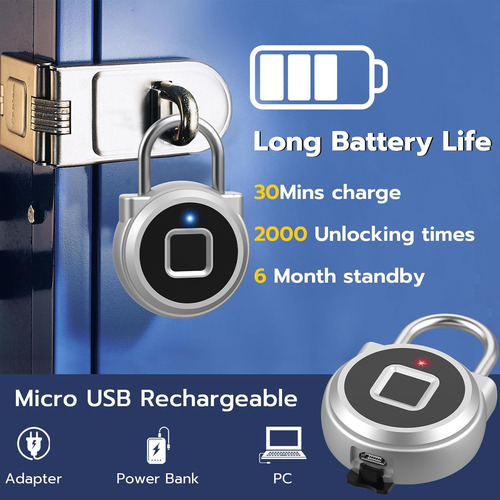 Cerradura De Huella Digital, Dhiedas Gym Lock, Bluetooth ...
