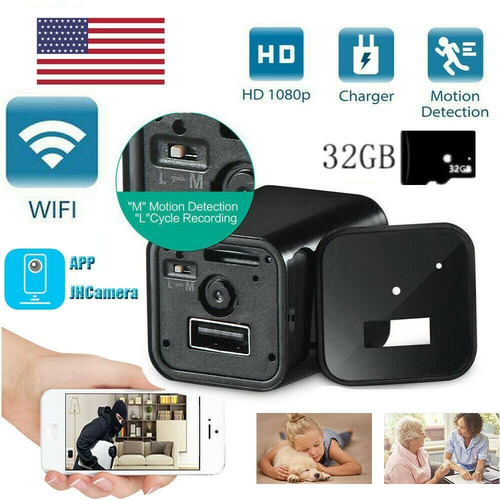 Mini Camara Espia Cargador Wifi Ip Hd 1080p