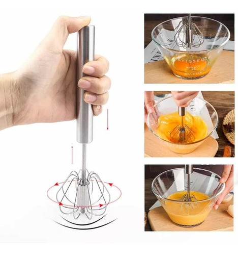 Batidor De Huevos Manual Acero Inoxidable Cocina Agitador