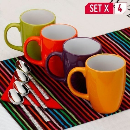 Just Home Collection Mug Cónico X 4 Unidades 300cc