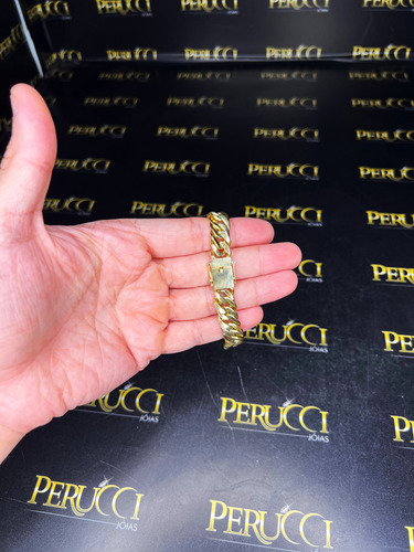 Pulseira Elos Duplos 20 Gramas 10mm Ouro 18k