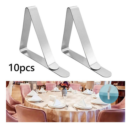10 Clips De Acero Inoxidable For Manteles,