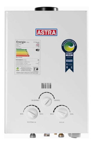Calentador mecánico de gas GLP blanco Astra 6L