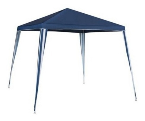 Gazebo Fijo De Poliéster Con Base 300 X 300 Cm Azul