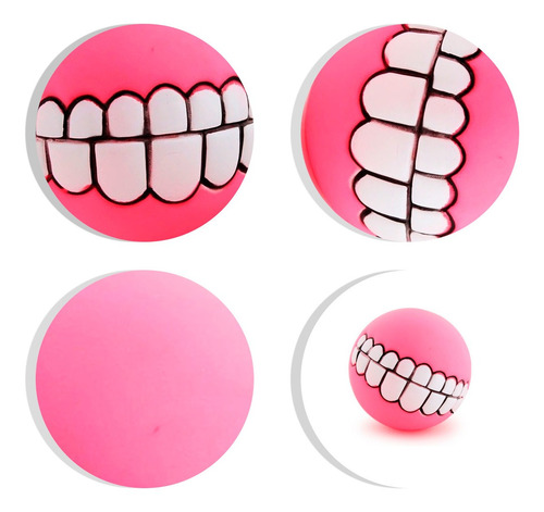 Brinquedo Pet - Bola Com Sorriso De Borracha Cor:rosa