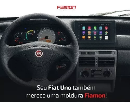 Moldura 2 Din Para MP5 Fiat Uno Mille e Fiorino 04/13 Preto Fosco