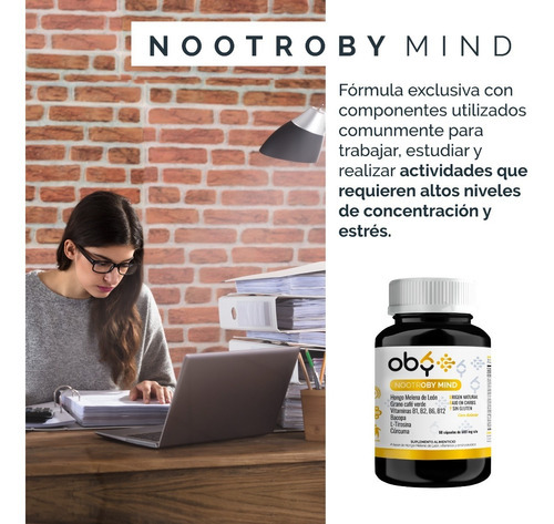 Oby Nootropicos Neuroprotector | Concentración, Memoria Sabor Sin Sabor