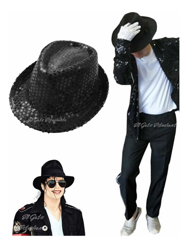 Gorro Sombrero Lentejuelas Cosplay Disfraz Michael Jackson